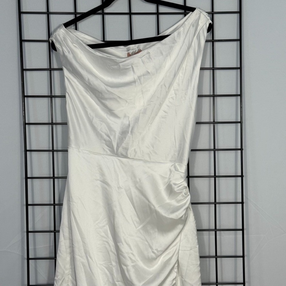 Show Me Your MuMu White Satin Maxi Dress